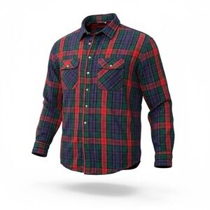 Ozark Wilderness Outfitters Plaid Flannel Shirt 2XL Red Green USA Made Christmas